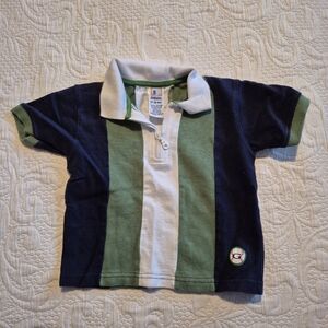 Gymboree boys 12-18 months vintage baseball line polo shirt 1/4 zip VGUC